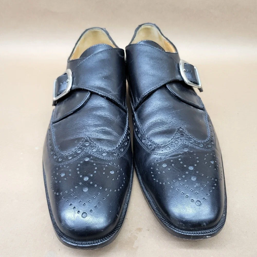 Saks Fifth Avenue (Sz 9.5 M) Monk Strap Wingtip Mens Dress Shoes